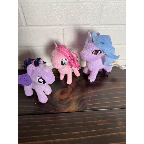 My Little Pony Plush Set of 3 Unicorn Pinkie Pie Twilight Sparkle 2021 Hasbro - Picture 1 of 16